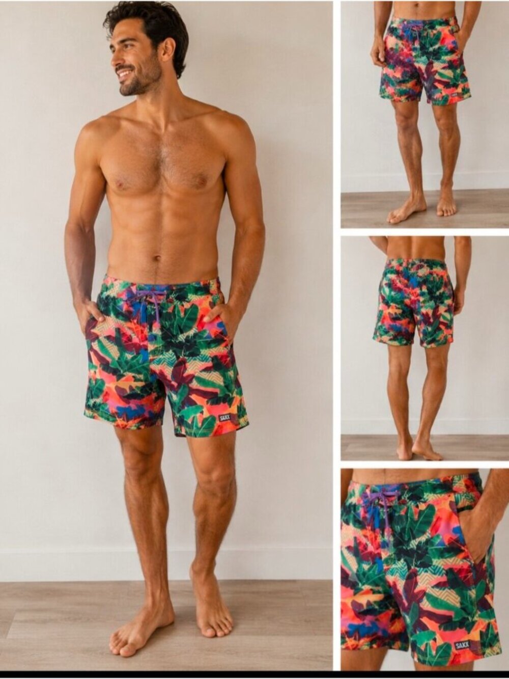 SAXX Betawave  Floral Men's 7" Boardie Swim Shorts - Multi